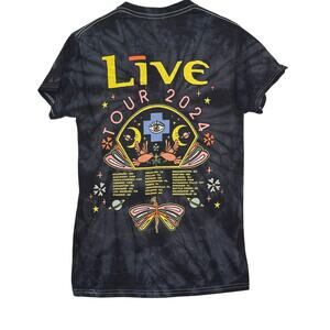 Live Band Banshee 2024 Concert Tour T-Shirt Black Tie Dye Size Small New
